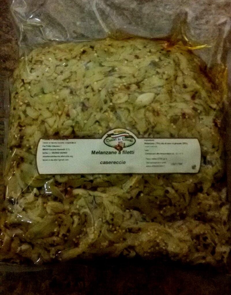 MELANZANE A FILETTI CASERECCE SOTT' OLIO 2700 GR ANTIPASTO TIPICO CALABRESE CASA