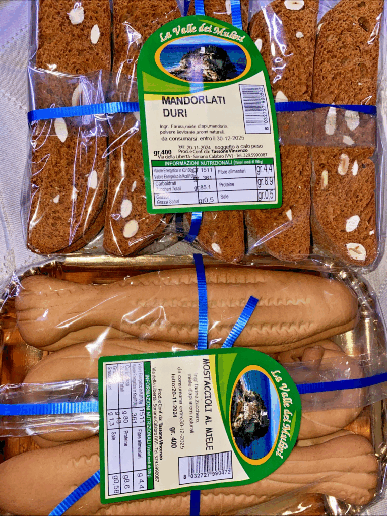 CALABRIA MUSTACCIOLI E MIELE E MANDORLATI DURI ARTIGIANATO SORIANO CALABRO DOLCI